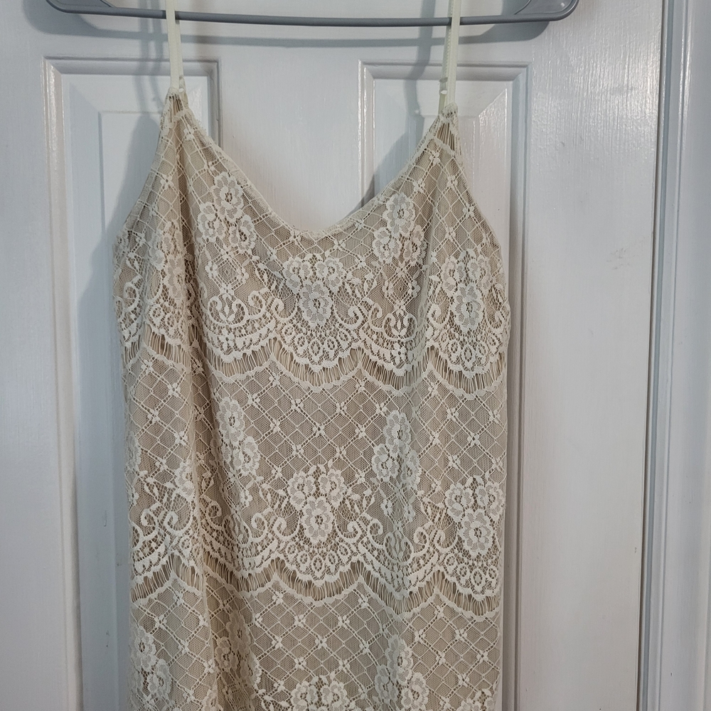 Maurices Cream Lace Detail Top